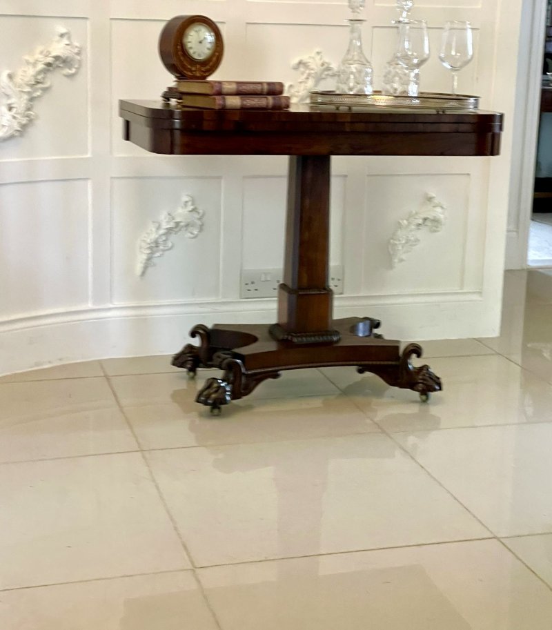 Quality Antique William IV Rosewood Card/Side Table - Image 3